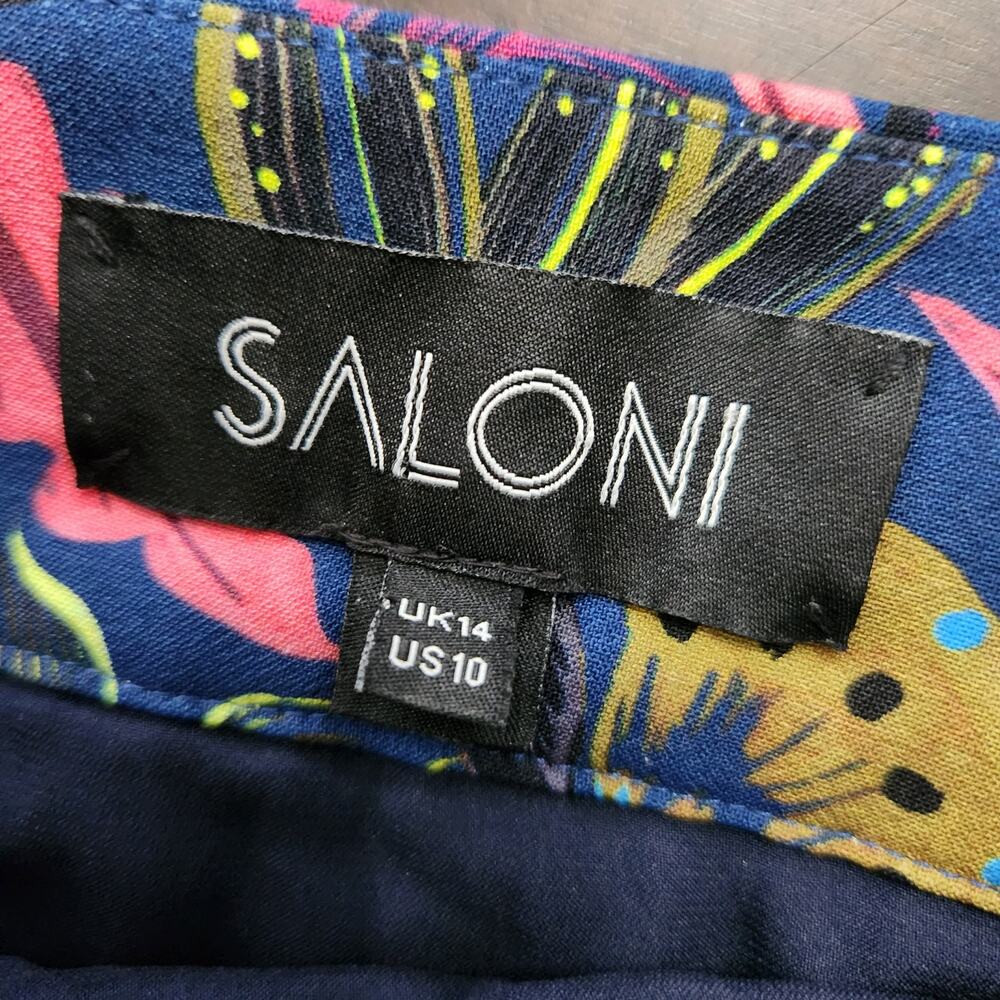 Saloni Maggie Floral Pintuck Mini Skirt Size 10 - Picture 2 of 5